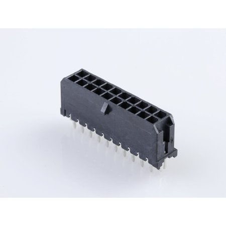 MOLEX Board Connector, 22 Contact(S), 2 Row(S), Male, Straight, Solder Terminal, Locking, Black 430452227
